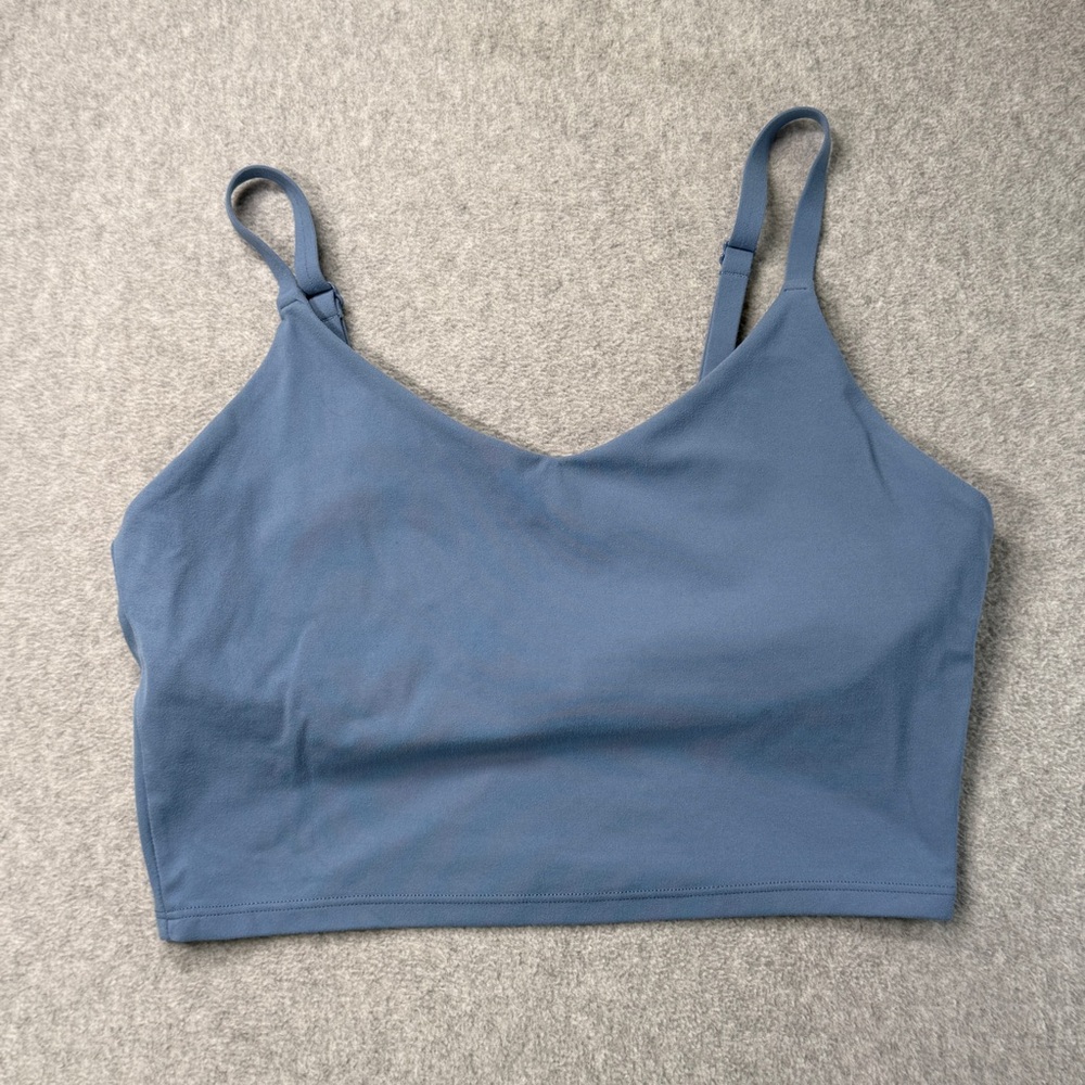 Athleta Conscious Crop Bra Tank‎ Small Blue Adjustable Straps Built-In Support